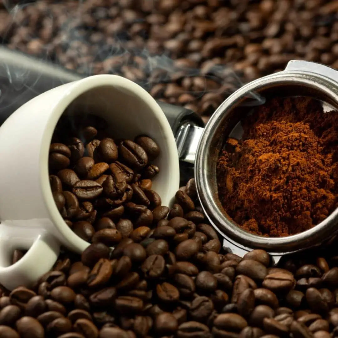 Coffee Grains and Coffee Powder